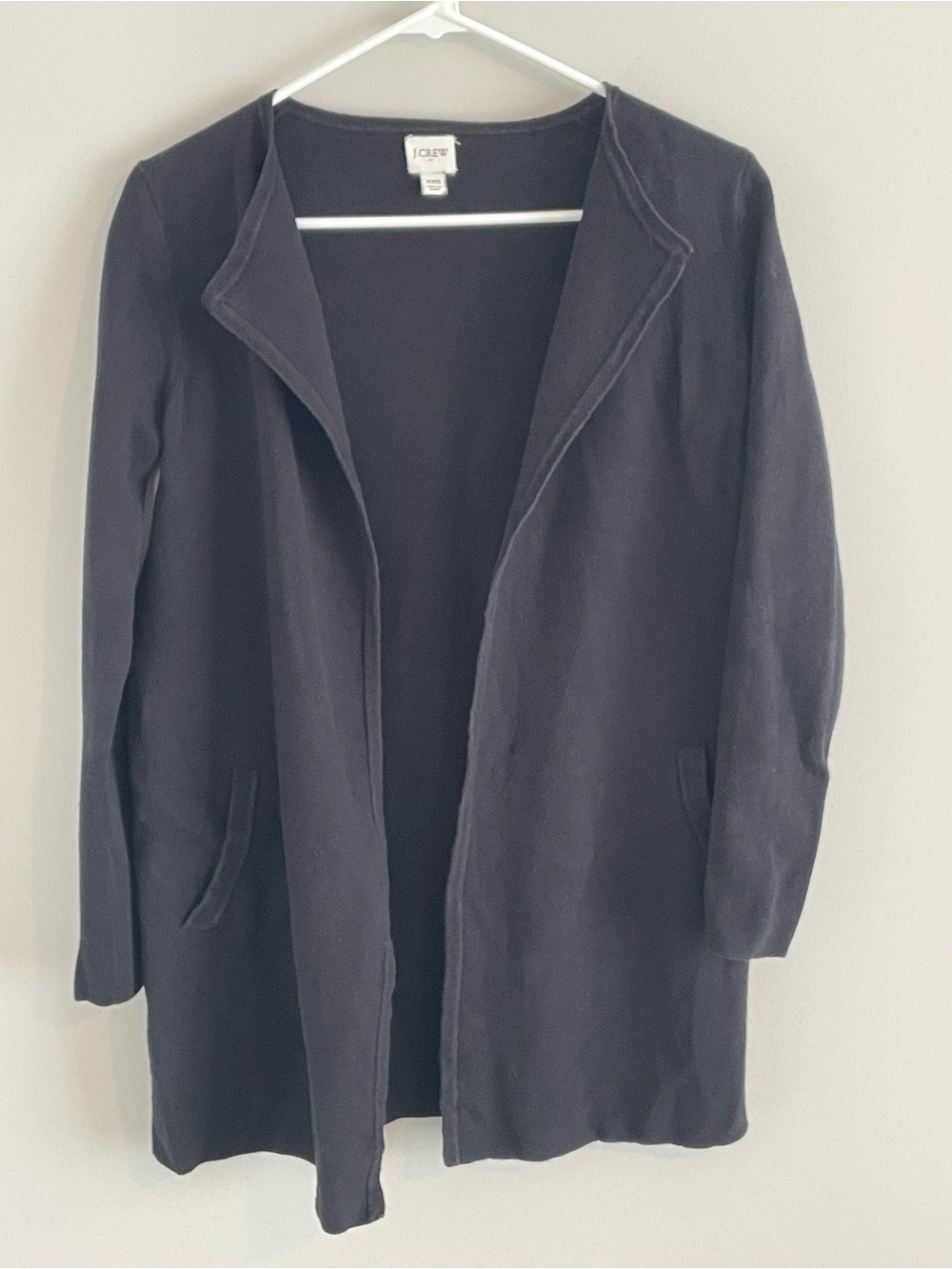 J. Crew Factory Black Open-Front Coatigan